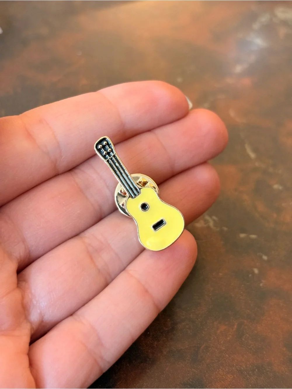 Yellow Guitar Enamel Pin